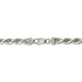 thumbnail image 4 of 925 Sterling Silver 7mm Diamond-cut Polished 8 Sides Rope Chain 20 Inch, 4 of 7