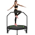 thumbnail image 2 of Arlopu 40'' Foldable Mini Trampoline for Adults, Fitness Rebounder Exercise Trampoline with Adjustable Handle, Max Load 330lbs, 2 of 9