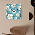 thumbnail image 4 of 12 Inch Wall Clock Battery Operated Square Clock Decorative for Office, Kitchen, Outdoor, Living Room，Daisy Floral Art, 4 of 4