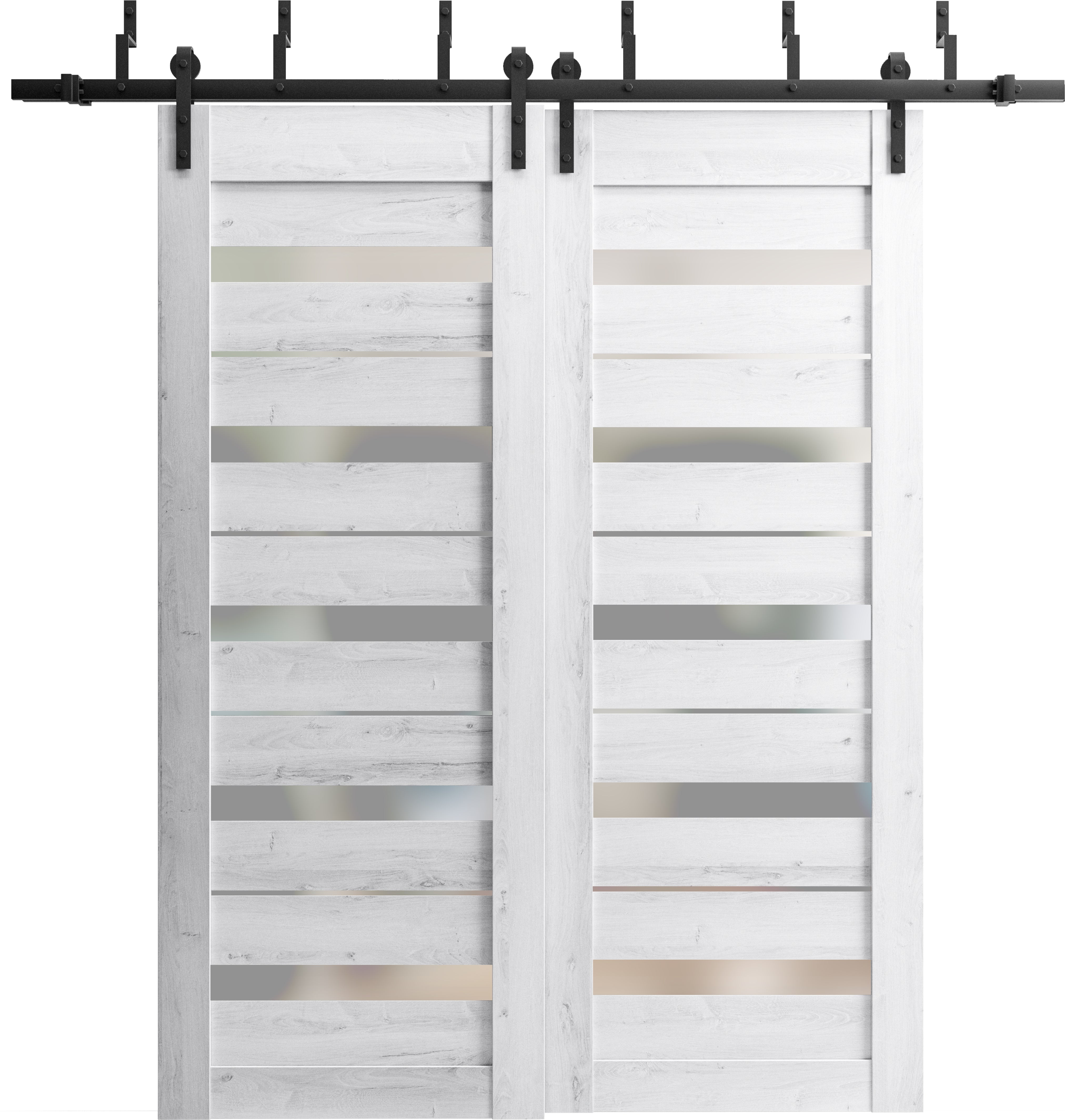 Sliding Closet Bi fold Doors 72 x 80 inches Lucia 2166 Matte Black