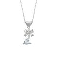 thumbnail image 2 of Delight Jewelry Silvertone 3-D Flying Bat with Crystals Silver tone Bow Heart Necklace, 2 of 4
