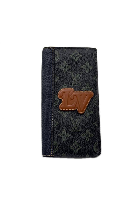 Pre-Owned LOUIS VUITTON Monogram Portefeuille Brazza NM LV Fall Collection Dark Green M81807...