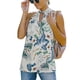 thumbnail image 1 of Camiseta sin mangas con cuello halter para mujer, sin mangas, cuello trasero, cierre de correa, ajuste holgado, camisetas casuales de verano, estampado floral de albaricoque L, 1 of 9