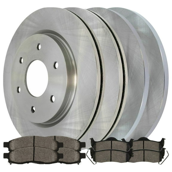 AutoShack Front & Rear Brake Rotors Ceramic Brake Pads | Replacement For 2005-2006 Nissan Armada 2005-2007 TITAN 2005-2006 INFINITI QX56 5.6L V8 4WD RWD | 12-PC Brake Kit