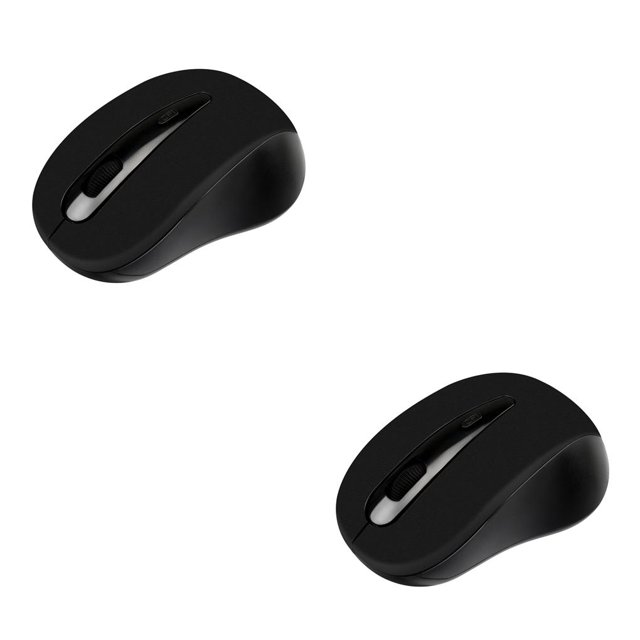 sweethay Ratón receptor USB de 2,4 GHz, ratón inalámbrico para juegos, ratón Gamer de 3 niveles DPI, ratón inalámbrico para oficina en casa para PC, Negro mate 2piezas