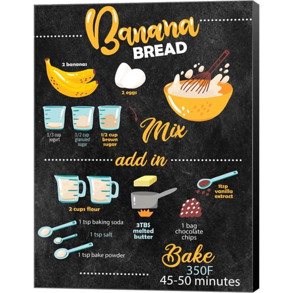 Great Art Now Bannana Bread by Kimberly Allen, Canvas Wall Art, 12W x 16H