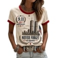 thumbnail image 2 of Never Forget 911 Shirt Women 9/11 25th Anniversary USA Flag Crewneck Casual Patriotic Tops Memorial Tee, 2 of 4