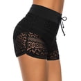 thumbnail image 3 of Women Lace Swim Shorts Drawstring Board Shorts Bathing Suit Shorts Hollow Bottoms Swimming Boy Shorts Swimsuit, 3 of 5