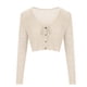 thumbnail image 5 of Tops de manga larga,Cárdigan corto para mujer, cuello en V, cierre de cordones, manga larga, poliéster, ropa informal para estar en casa, sopatenor, 5 of 8