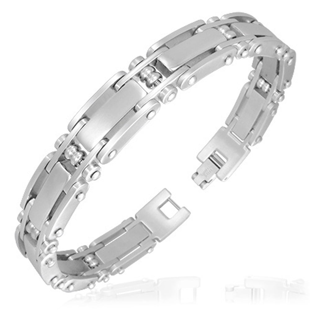 My Daily Styles Stainless Steel SilverTone Mens Link Bracelet, 8