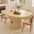 thumbnail image 2 of Extendable Dining Table 43-59", Suitable for Family Gatherings, Solid Wood Top with Fluted Sliding Door and 8 Storage Compartments, Space-Saving Dining Furniture, 2 of 10