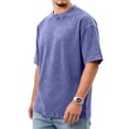 thumbnail image 5 of Dresfit Men's Big and Tall Shirt Acid Wash Crew Neck Work Out T Shirts Summer 2026 Short Sleeve Relaxed Fit Oversized Hawaiian Streetwear Baggy Loose Fit Tees Blue 3XL, 5 of 8