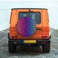 thumbnail image 6 of Pofeuu Leopard Neon Rainbow Gradient Print Spare Tire Wheel Cover for Car Truck SUV Camper Universal Fit Spare Tire Cover RV Spare Tire Covers-14 inch, 6 of 6