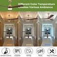 thumbnail image 4 of FETCOI 48" 3 Blades Wood Ceiling Fan, Dimmerable Downrod Outdoor Ceiling Fan with Lights and Remote Noiseless Reversible Motor Modern Ceiling Fan for Patios Bedroom Living Room (Walnut), 4 of 8