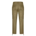 thumbnail image 2 of Cargo Pants for Men with Pockets Relaxed Pleated Straight Leg Trousers Mens Casual Solid Color Comfort Mid Waisted Slim Hiking Work Pant, 2 of 4