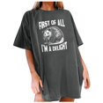 thumbnail image 1 of TSADFHJI Hauts d'Été pour Femmes Mode Décontractée Col Rond T-Shirts Manches Courtes Décontractées T-Shirts Amples L Gris, 1 of 4