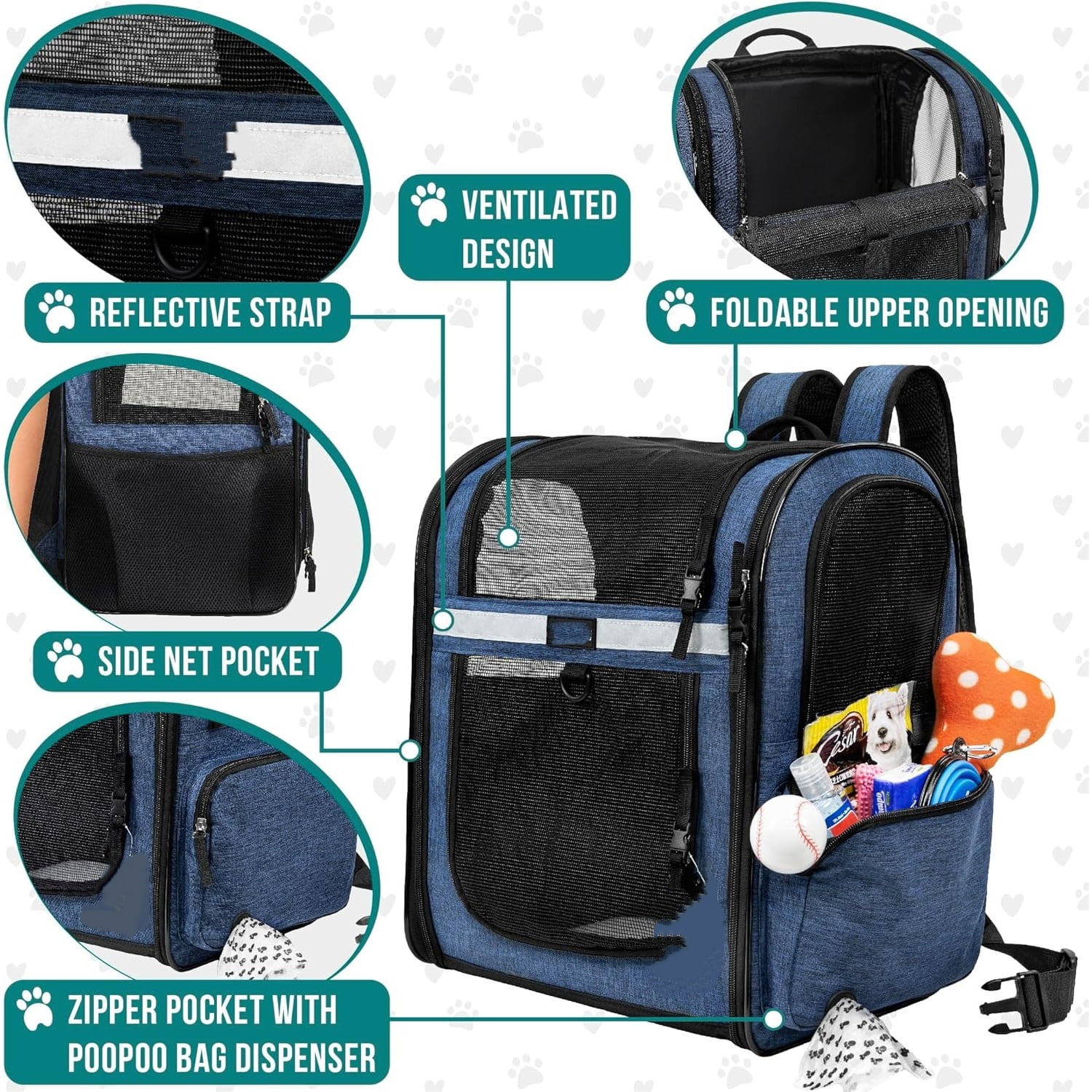 Dog Backpack Carrier for Small Large Cat, Pet, Puppies