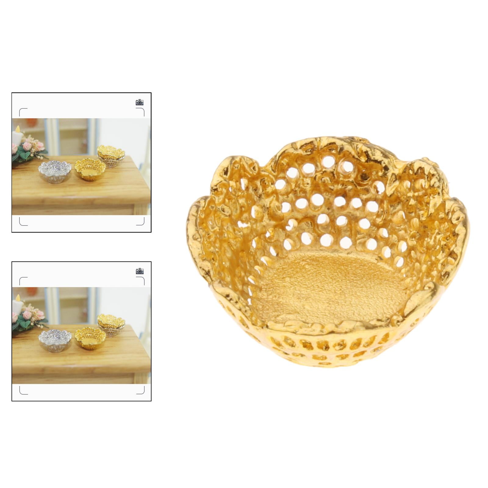 Details about   Metal Dollhouse Miniature Mini Tiny Fruit Basket Bowl Dish Decor Kitchen 