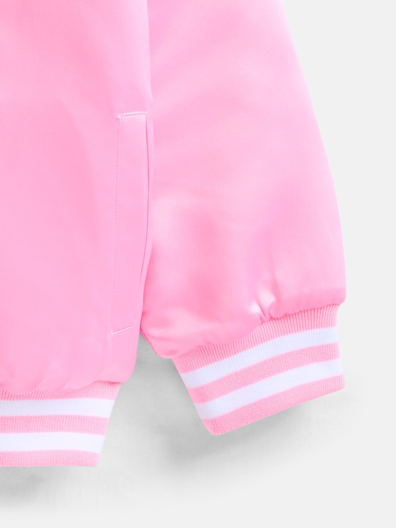 Barbie Girls' Graphic Patch Varsity Sateen Jacket with Long Sleeves, Sizes 4-12