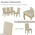 thumbnail image 3 of Sumdeal 5-Piece Farmhouse Dining Table Set, Wood Round Extendable Dining Table and 4 Upholstered Dining Chairs, 3 of 6