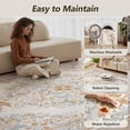 thumbnail image 4 of VUNATE Vintage Botanical Floral Printed Area Rug 5'x7' Soft Washable Non Slip Low Pile Rug for Living Room Bedroom Dining Room Home Decor Indoor Carpet with Blossom Design Colorful, 4 of 7