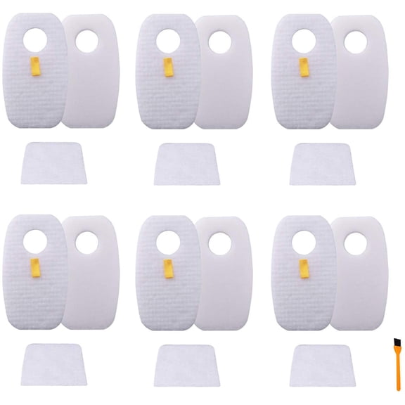 HV380 Filters Compatible with Shark Rocket DuoClean Ultra-Light Corded Bagless Vacuum, 6 Packs Foam & Felt Filter Part HV380, HV380W HV381,HV383, HV384Q Replacement Part XFFH380 XPSTFH380