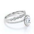 thumbnail image 2 of Gorgeous Minimalist 2.00 Carat Oval Cut Diamond Moissanite Engagement Ring, Floral Wedding Ring, One Matching Band in 10k Solid White Gold, Surprisingly Gift For Her, Promise Ring, Anniversary Ring, 2 of 3
