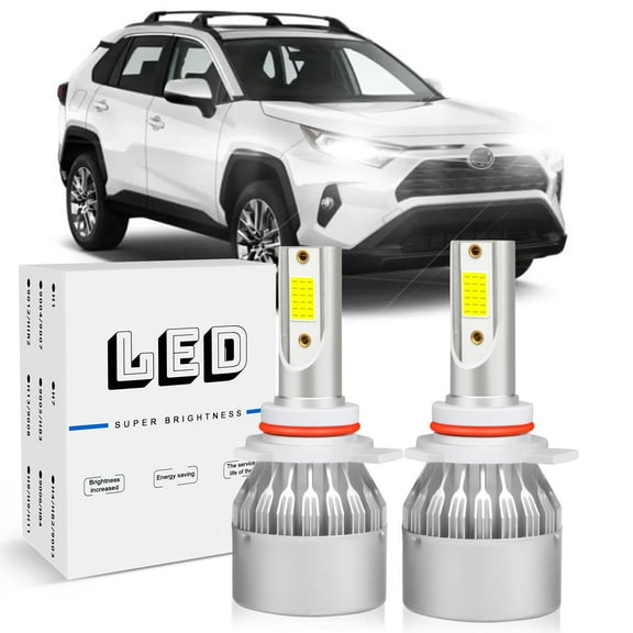 For Toyota RAV4 2016 2017 2018 LED Headlight 9012 High Low Beam  Bulbs 6500K Cool White IP68 Waterproof，Pack of 2