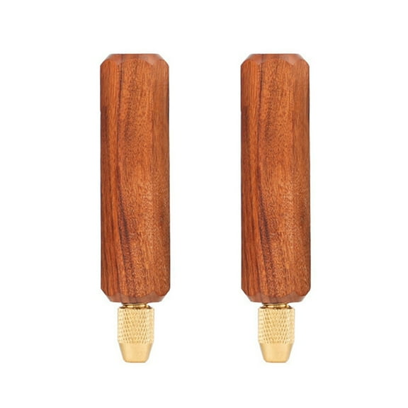 2X Solid Wooden Handle Acid Branch Wood Handle Titanium Plated Diamond File Small File Handle Woodworking Special Tools