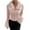 Pink, variant on Aboser Furry Trim Ribbed Sweaters for Women Trendy Button Down Crop Tops Stretchy Slim Fit Tunic Sweater Comfy V Neck Party Shirts Soft Knitwear Pink S
