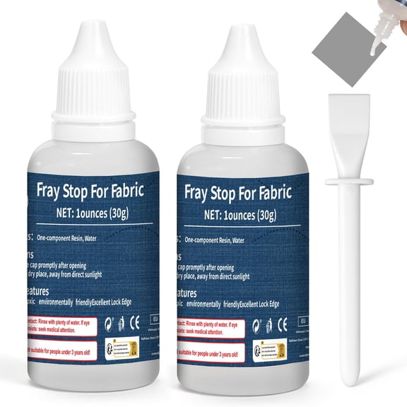 60g Fray Stop for Fabric, Transparent and Washable Anti Fray for Fabric with Scraper Prevent Fraying and Unraveling, Suitable for Embroidery Stitchery Sewing Supplies