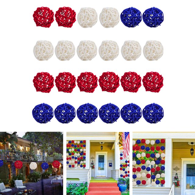Jaula para mascotas De Mimbre De ratán coloridas BLESIY Juguetes De escritorio De Navidad Pelota 5cm 24Pzs