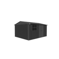 Metal garden sheds 12ftx10ft outdoor storage sheds white black with window with sliding door