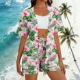 thumbnail image 2 of 2 Piece Outfits Summer Sets,Women's 2 Piece Summer Outfits Short Sleeve Shirt Set, Suitable for Office, Travel & Shopping, 2 of 7