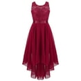 thumbnail image 3 of Choomomo Robe en Chiffon pour Filles, Demoiselle d'Honneur Junior, Bourgogne 10, 3 of 7