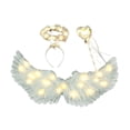 thumbnail image 2 of de ángel iluminadas con luz LED, accesorio para disfraz de ángel, disfraz de hada, ropa de PP, adecuado para niñas, juegos de rol de cumpleaños, S luz cálida 3 piezas, 2 of 8