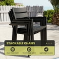 thumbnail image 5 of Crestlive Products Set of 4 Aluminum Outdoor Chairs Dining Set with Arm, Gray, 5 of 7