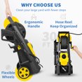 thumbnail image 4 of BENTISM Electric Pressure Washer, 2000 PSI, Max. 1.65 GPM Power Washer with 30 ft Hose & Reel, 5 Quick Connect Nozzles, Foam Cannon, Portable to Clean Patios, Cars, Fences, Driveways, ETL Listed, 4 of 10