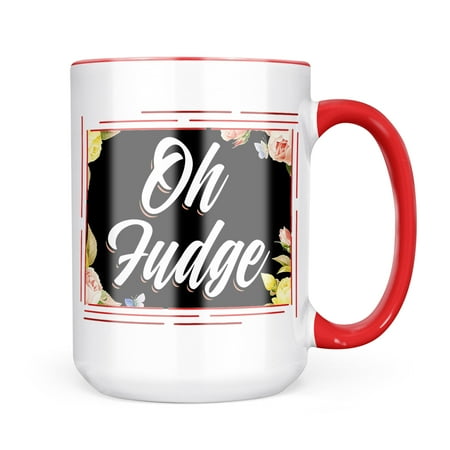 

Neonblond Floral Border Oh Fudge Mug gift for Coffee Tea lovers
