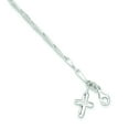 thumbnail image 4 of Sterling Silver Polished Cross On Fancy Link Anklet Chain Jewelry 10", 4 of 4
