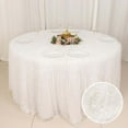 thumbnail image 5 of Efavormart 120" White Fringe Shag Polyester Round Tablecloth, 5 of 11