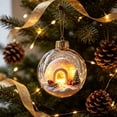 thumbnail image 7 of Lighted Christmas Ball Ornaments Clear Miniature Winter Scene Baubles with Glowing LED for Holiday Tree Decor, 7 of 7