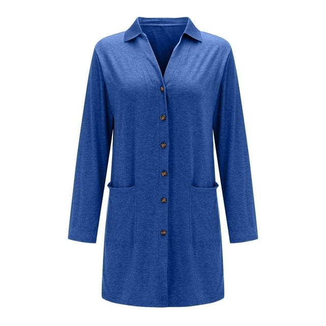 Erwazi Long Cardigans for Women Fall Trendy Button Down Open Front Lightweight Cardigan Sweaters with Pockets