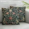 thumbnail image 3 of Nawypu Chinoiserie Floral Bird Colorful Pillow Covers Orange Sage Green Pimpernel Flower Throw Pillow Cases Vintage Art Pillow Covers Modern Home Decor for Couch Patio Sofa Porch, 3 of 5