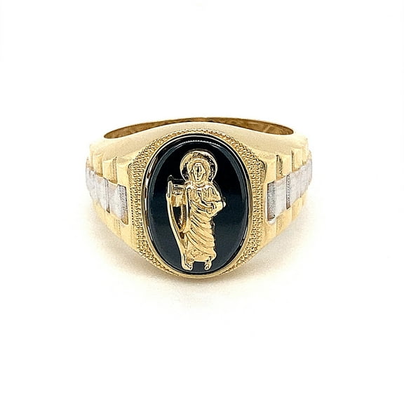 14k Two Tone San Judas Ring