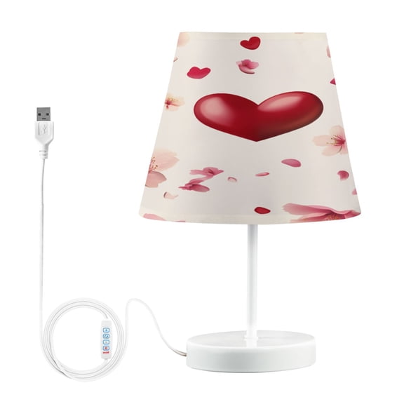 BZSMCE Table Lamp Creative Pink Cherry Blossoms Simple Pattern Night Light