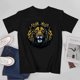 thumbnail image 4 of Brave Lion Anime T-shirt Cartoon T-shirt Black T-shirt Animal Short Sleeve Unisex Tees, 4 of 5