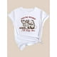 thumbnail image 3 of Women's Casual Fashion T-Shirt with Animal Wing and Letter Print, Round Neck, Short Sleeve, Polyester - Machine Washable, Black, Two Wings, 3 of 7