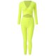 thumbnail image 2 of Gibobby Trajes de Entrenamiento para Mujer Trajes de yoga para mujeres Conjunto de 2 piezas Chándal Sin costuras Manga corta Crop Top Entrenamiento Leggings S(A,M), 2 of 4