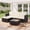 Black/Beige, variant on OMNIBERG 5 Pieces Patio Furniture Sets, All Weather PE Rattan Patio Conversation Set Outdoor Sectional Set Patio Loveseat Sofa with Cushions, Lumbar Pillows and Tempered Glass Table